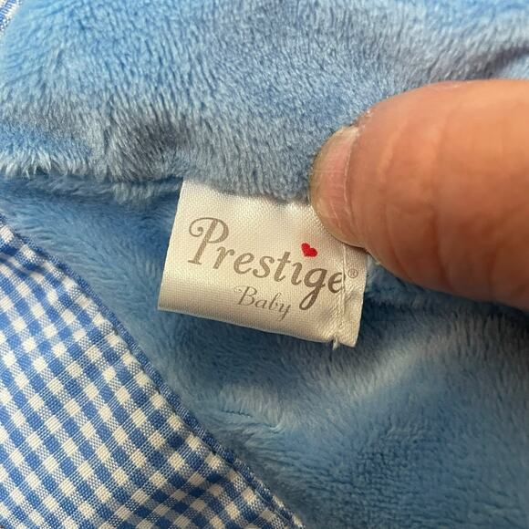 Prestige Baby Lovey Bunny Rabbit Security Blanket Plush Gingham Shower Gift 10" - Picture 6 of 14